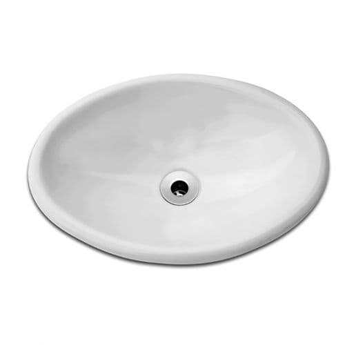 Cuba Oval de Sobrepor Louça Branca