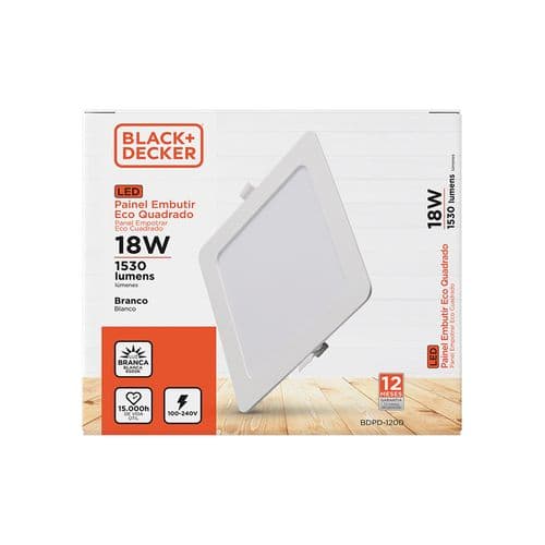Painel de LED Embutir Quadrado 18 W 6500 K