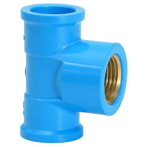 Tê Azul com Bucha de Latão 20 mm x 1/2" Amanco